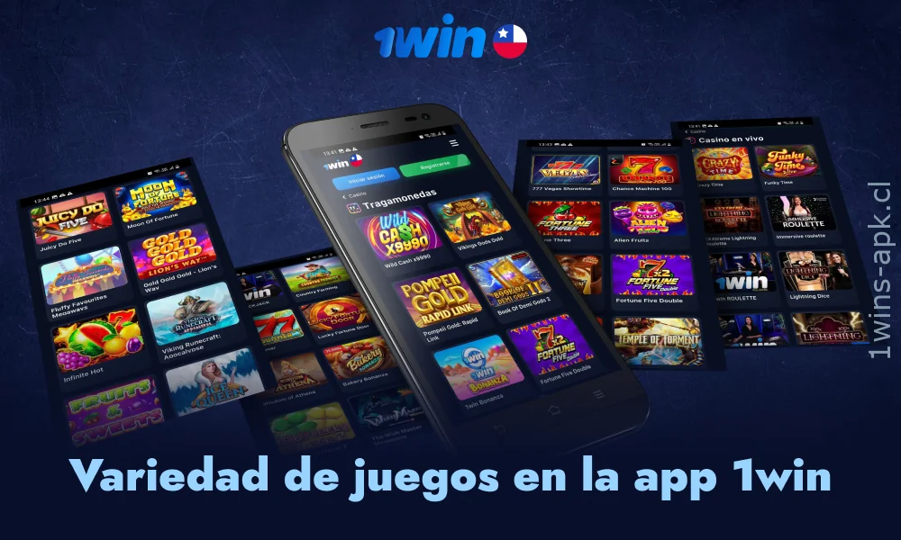 Los jugadores chilenos pueden disfrutar de una gran variedad de juegos en la aplicación de casino 1win