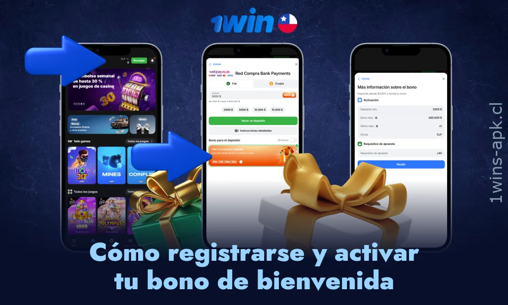 El bono de bienvenida de 1win se puede activar inmediatamente después de registrarse y recargar la cuenta