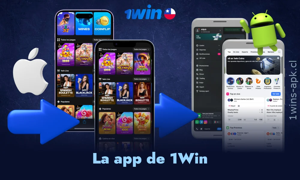 Con la aplicación móvil de 1win, los jugadores chilenos pueden acceder a apuestas deportivas y juegos de casino